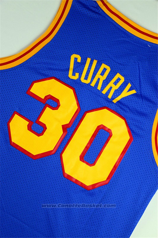 Maglia Golden State Warriors Stephen Curry #30 Retro Blu